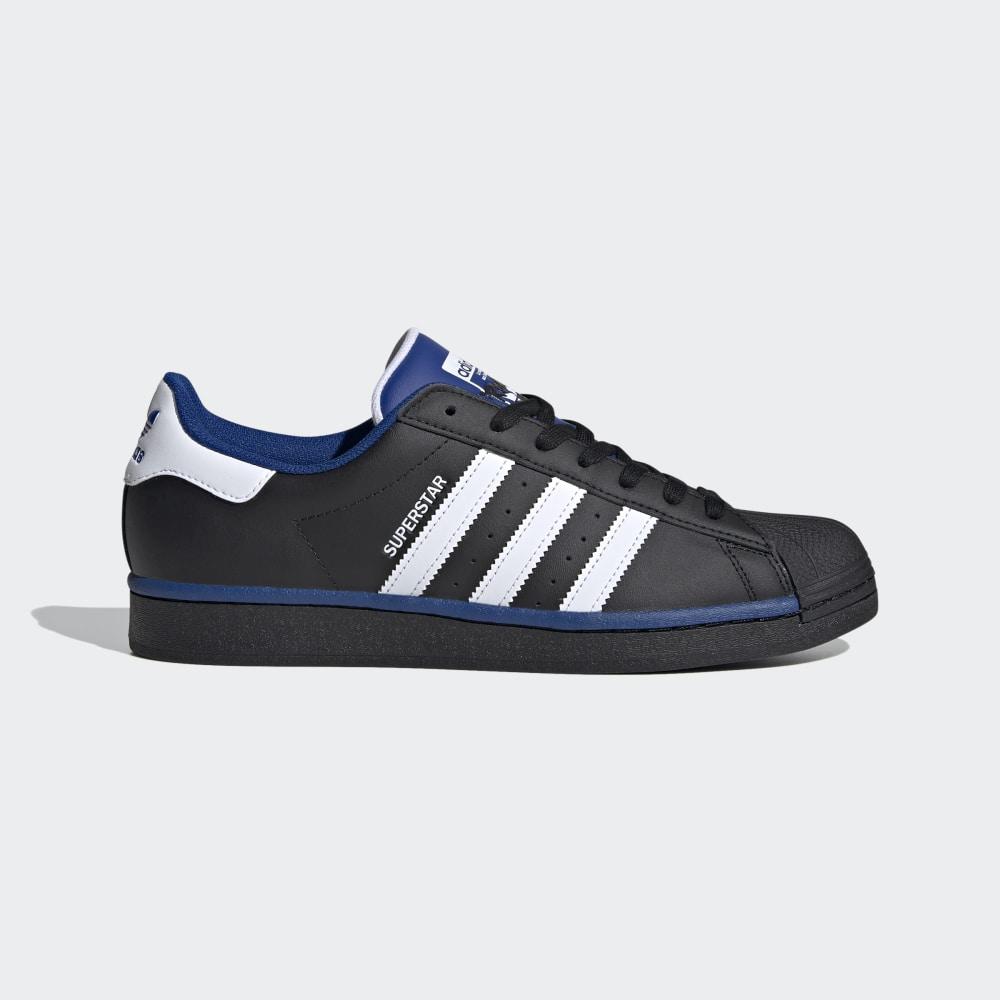 Adidas Men's Superstar Shell Toe Originals Shoes Black/White/Royal Ireland FV4190